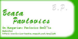 beata pavlovics business card